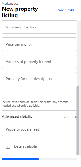 Facebook Marketplace listing details